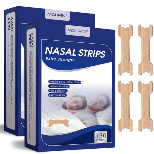 [BRSROHQOCUBRQCTV] MQUPIN 300 Counts Nasal Strips Upgraded, Nasal Strips for Snoring, Safe, Long Effect, Reduction Snoring(66mm*19mm)