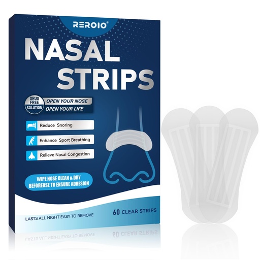 [BRSRYEA7PIHBGGT3] 60PCS Nasal Strips for Snoring – Comfortable Nose Strips for Breathing,Anti Snoring Devices,Skin-Friendly Snoring Solution for Better Airflow & Restful Sleep
