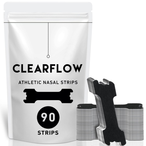 [BRSREYIBDMFGG2T4] Performance Nose Strips for Breathing - Oil & Sweat-Proof Adhesive - 90 Ct
