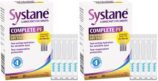 [BRSRYYYDPINGADT6] Systane Complete Preservative Free Dry Eye Drops, 30 Ct Single Use Vials, Contains Propylene Glycol 0.6%, Unit-Dose Lubricating Eye Drops for Irritation & Dryness, Hydrating & Soothing (Pack of 2)