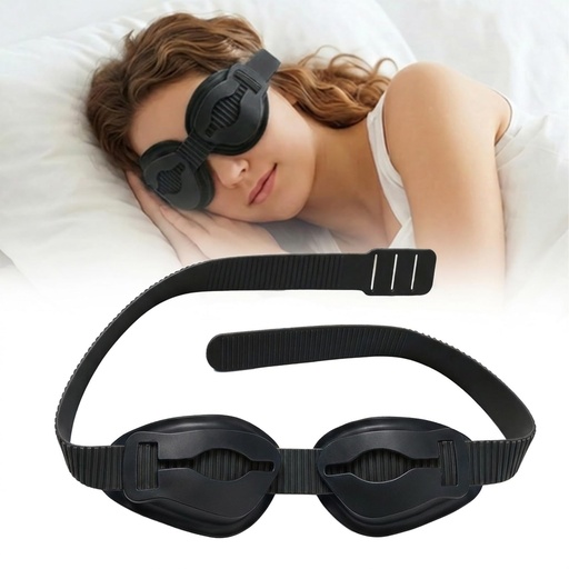[BRSRYZQQCABGEA36] Silicone Dry Eye Sleep Mask, Hydrating Moisture Chamber Glasses for Dry EyesRelief & Style Comfort, Silicone Soft Reusable Eye Mask, Adjustable Strap Goggles for Sleeping & Travel Meditation (Black)