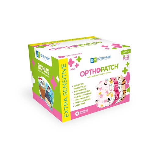 [BRSWY2YYPMIA2ELX] Opthopatch Kids Eye Patches - Fun Girls Design [Series I] - 60 + 10 Bonus Latex Free Hypoallergenic Cotton Adhesive Bandages for Amblyopia and Cross Eye - 3 Reward Chart Posters by Defined Vision