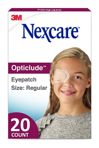 [BRSWKZA4AAAAAE3Y] Nexcare Opticlude Eyepatch, Regular Size, Contoured for Fit, Brown, 20 Count (Pack of 3)
