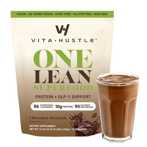[BRSREEL4CN7WA33F] VitaHustle ONE Lean Protein Powder, GLP-1 Support, Chocolate Brownies