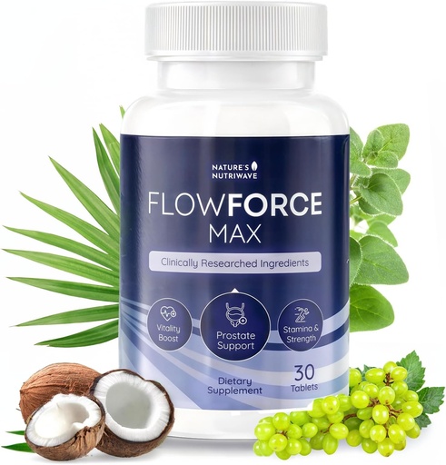 [BRSRAFQ5DEBGAA34] FlowForceMax Herbal Support Supplement - Natural Plant-Based Formula with Saw Palmetto Extract | 30 Chewable Tablets, 1 Month Supply, Made in USA