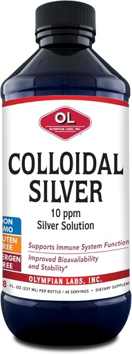 [BRSWIYQ4DEOBKFY7] Olympian Labs Colloidal Silver 8floz 45 Servings - 10ppm Purified Bio available Silver Immune Support