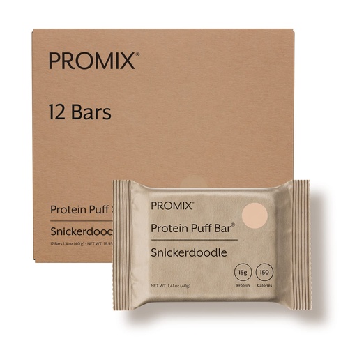 [BRSWGAIODENRYYLP] Promix Nutrition Protein Puff Bars, Snickerdoodle - 12 Bars