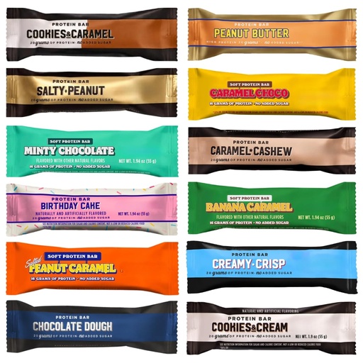[BRSRYYI7DIMWE3TB] BarebeIs Protein Bars Variety Pack - Assortment, Protein Snacks with 20g of Protein - (Pack of 12)