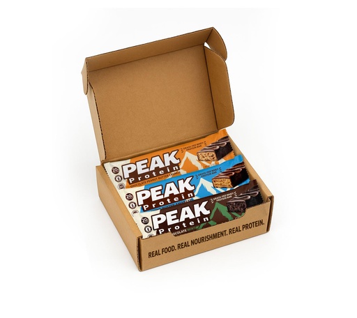 [BRSRE2YLAEGROCTG] PEAK PROTEIN BARS - Natural - Grass-Fed Whey - 20G Protein - Non-GMO - Gluten Free - 6 Bar Variety Pack
