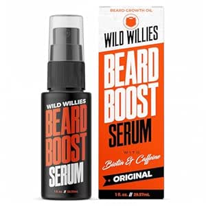 [BRSWGC3QAQFGYCLL] Wild Willies Beard Growth Serum for Men - Natural Beard Serum with Biotin, Caffeine & Essential Beard Oil for Fuller, Thicker Facial Hair Enhancer - Daily Grooming, Nourishes & Hydrates Facial Hair