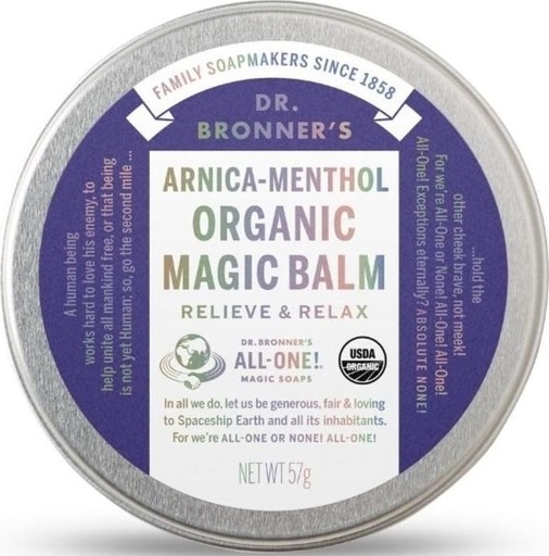 [BRSWKHQTDENQ2232] Dr. Bronner's - Organic Magic Balm (Arnica-Menthol, 2 Ounce) - Made with Organic Beeswax and Organic Hemp Oil, Relieves and Relaxes Sore Muscles and Achy Joints, Moisturizes and Soothes Dry Skin