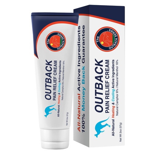 [BRSWYHT4PIHQGFA4] The Outback Series Pain Relief Cream Natural Heating & Cooling: Camphor 6% & Menthol 16% - Fast Acting Instant Relief for Arthritis, Backache, Strains, Sore Muscles, and Joint Pain - 60mL (2 oz)