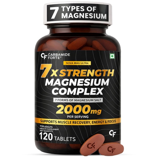 [BRSREAQEOQCWOYLZ] Carbamide Forte Magnesium Supplement with Magnesium Glycinate, Citrate & Complex Supplement with 7X Strength | 2000 mg per Serving | 120 Tablets