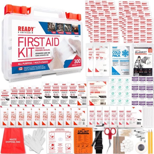 [BRSRAZQOO4GW22TJ] Ready First-Aid 300 Piece First-aid Kit - First Aid Kit for Car, Trousse De Premiers Soins, Home, Camping Essentials, Travel