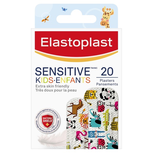 [BRSWYAYROAIQGAY3] Elastoplast Sensitive Kids Bandages, Hypoallergenic, First Aid, 20 Strips