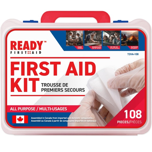 [BRSRAFT4OB6BQDQ2] Ready First Aid 108 Piece First Aid Kit for Home and Camping Survival Kit