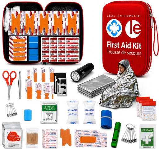 [BRSREAYQPMMA2GYZ] LEAL 301 Piece First Aid Kit & Survival Kit Camping, car, home, emergency