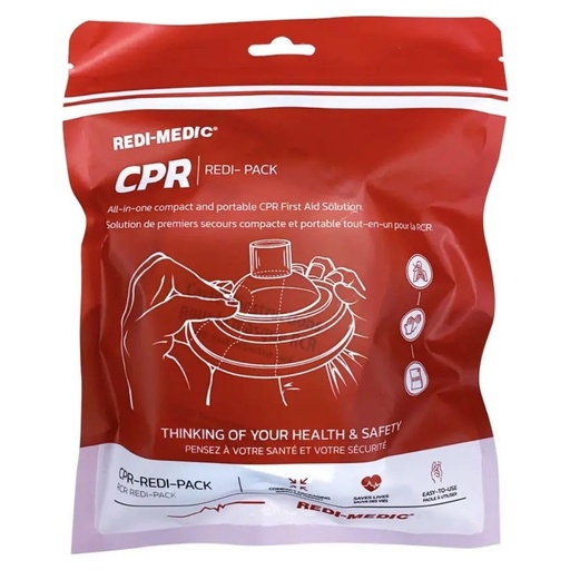 [BRSREEIKBUFRMCY6] Compact & Portable CPR First Aid Mask, Disposable Gloves, Bilingual Instructions. Ideal for Travel & Everyday Readiness. Made in Canada.