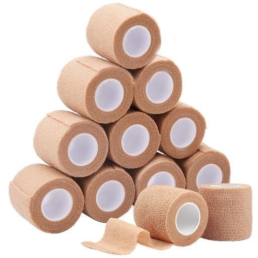 [BRSWGGICO4PBO3I3] Self Adherent Bandage Wrap 12 Pack, 2” x 5 Yards, Medical Tape, Self-Adherent Wrap, Athletic Elastic Cohesive Bandage, First Aid Tapes, Sports Tape for Stretch Athletic, Ankle Sprains & Swelling