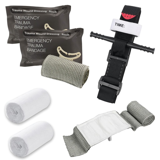 [BRSROHD4OQPBS3T7] Tactical Tourniquet, 6" Israeli Bandage, Elastic Bandage, 12m Skimmed Gauze, Tourniquet First Aid Procedure to Control Blood Loss, Emergency Bandage Tourniquet for Outdoor Activities