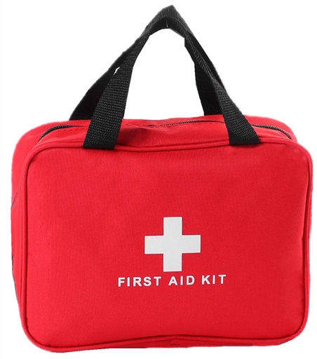 [BRSWYZDQCFYB4YD3] Nylon First Aid Empty Kit Compact and Lightweight First Aid Bag for Emergency at Home, Office, Car, Outdoors, Boat, Camping, Hiking (Bag Only) (Red 9.8x7.1x3.1inch/25x18x8cm)