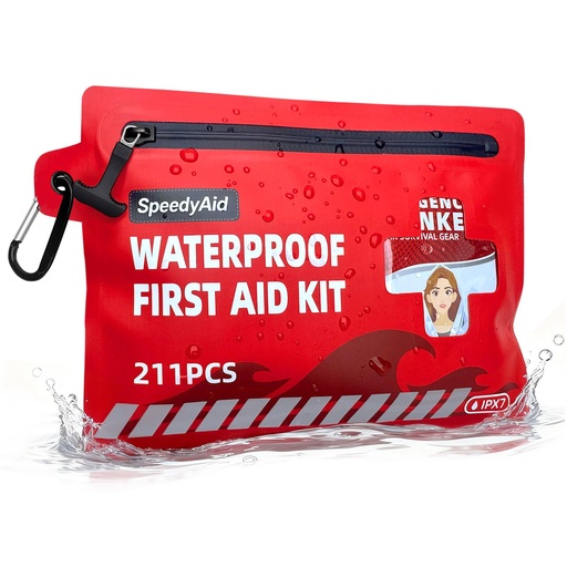 [BRSRYZYKPMPRU3LP] 211 PCS Waterproof First Aid Kit, Emergency Supplies for Hiking & Boating