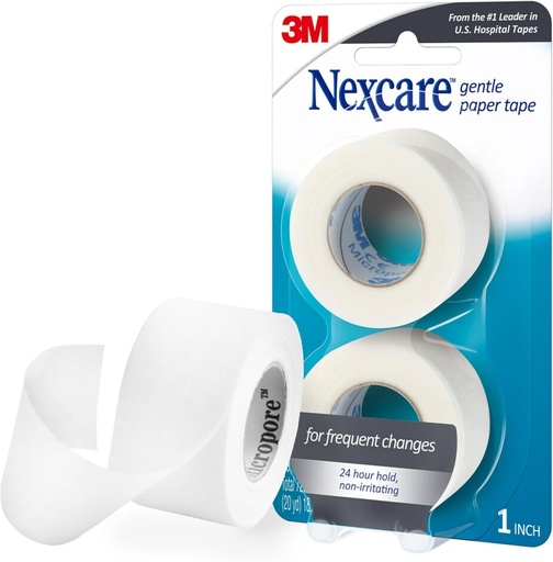 [BRSWIYT3BN6WY3LY] 3M Nexcare™ Micropore Gentle Paper First Aid Tape, 25.4mm long, 2 Rolls