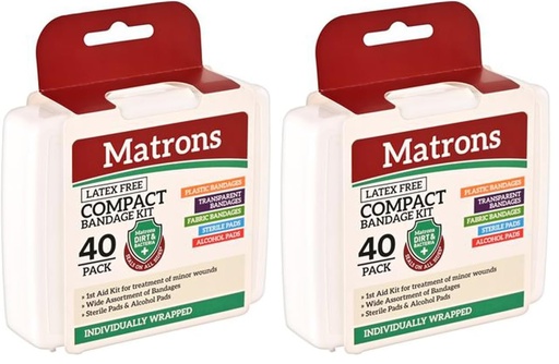[BRSRG23YAUAR4332] Matrons Essential First Aid Kit 40-Pieces (Pack of 2)
