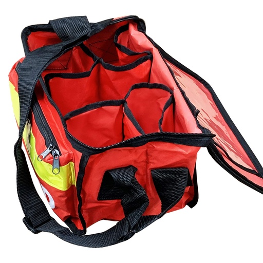 [BRSWYFAQCF5AAYDH] JFA Medical Red Haversack Emergency First Aid Bag with Front Pocket - Empty, Red, 33cm x 12.5cm x 19cm, Classic