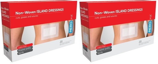 [BRSREGQ7AQCW2HY6] Aero Healthcare Aerofix Non-Woven Island Dressings 10 x 15 cm, White, 20 Count (Pack of 2)