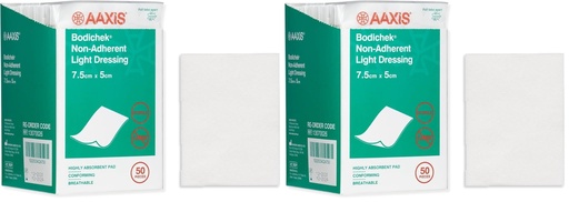 [BRSRG233AUPAOET2] Bodichek Non-Adherent Light Dressings 7.5cm x 5 cm Size 100 Pack