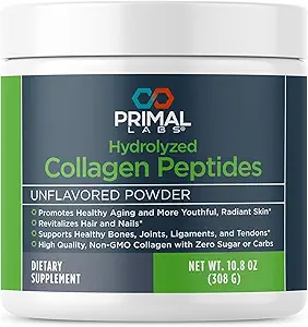 [BRSW2CQ6BAMG23DK] Primal Health Hydrolyzed Collagen Peptides - Multi Collagen Blend - Promotes Healthy Hair, Nails, Skin, & Joints - Non-GMO & Keto Friendly - Unflavored Protein Powder - 30 Servings