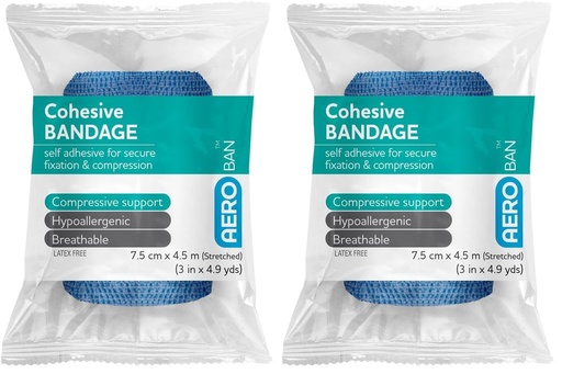 [BRSREGQ7AB6BQYDA] AeroBan Cohesive Bandage 7.5cm x 4.5M (Pack of 2)