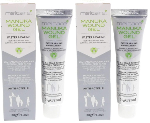 [BRSREHATCAPWK3I3] Melcare Manuka+ Wound Gel 30g, 0.050 grams (Pack of 2)