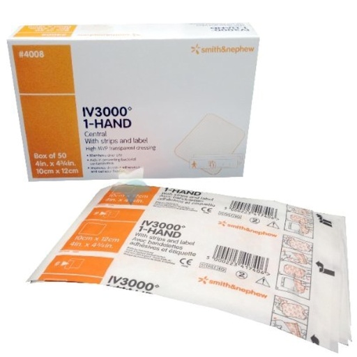 [BRSWIZQQBUDA43QV] Smith & Nephew IV3000 Transparent Dressings 4x4 3/4 Box of 50 # 4008