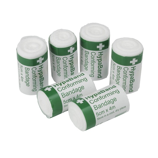 [BRSWGZL4CN4A4CTJ] Safety First Aid HypaBand Conforming Bandages, 5cm x 4m, Pack of 6