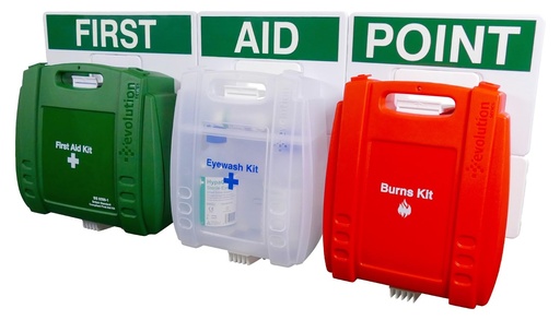 [BRSWYEIKCECRY33K] Safety First Aid Group Evolution First Aid, Eye Wash & Burns Point, Large, 43cm x 91cm | Large Fully-Stocked