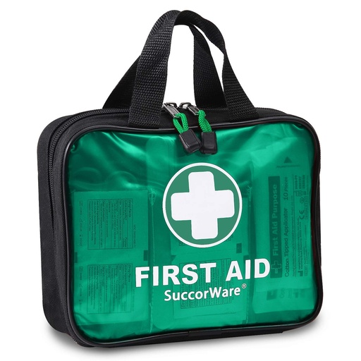 [BRSWYEILOIPWAGTF] 200 Pieces First Aid Kit with Hospital Grade Medical Supplies - Includes Emergency Blanket, Bandage, Scissors - Great for Home, Outdoors, Office, Car, Travel, Camping, Hiking, Boating (Green)