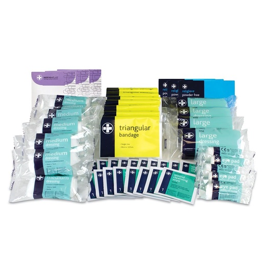 [BRSWI2QZCIMQEFT4] Reliance Medical 50 Persons First Aid Refill Kit - Ideal in Combination with the Lewis Plast Large 21-50 Persons First Aid Kit Box, Includes Dressing Pads, Bandages, Emergency Essentials