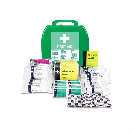 [BRSWYZQPAUIBOALB] Lewist-Plast Premium Medium 11-20 Persons First Aid Kit Box - Complete with Integrated Carry Handle and Wall Mounting System, Ideal for Schools and Offices, Equipped with Emergency Supplies