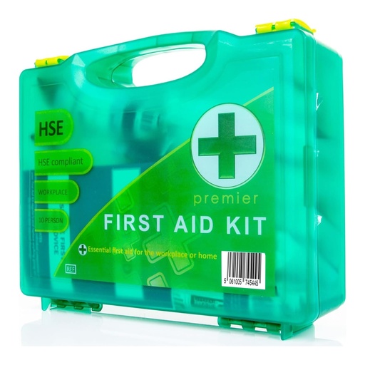 [BRSRAEI2B4JQAYI7] Premier HSE Approved First Aid Kit, Wall-Mounted Hard Case, Complete Accident Safety Set for 1-10 People, Ideal for Home, Office, Workplace, and Emergency Use