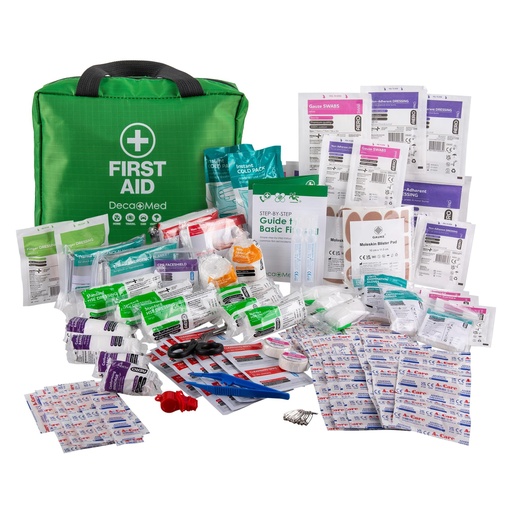 [BRSRGGAKDMAWOH3O] 230+ Piece Premium First Aid Kit with Carry Bag | Safety Essentials for Home, Office, Car, Caravan, Travel, and Camping | Includes Cold Pack, Emergency Blanket, Bandages, Plasters & More