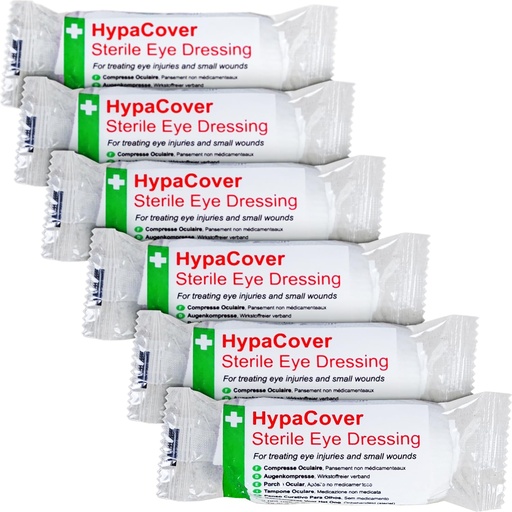 [BRSWIZQKOF5BQHTA] Safety First Aid HypaCover Pack of 6 Sterile Eye Pad Dressing Bandages