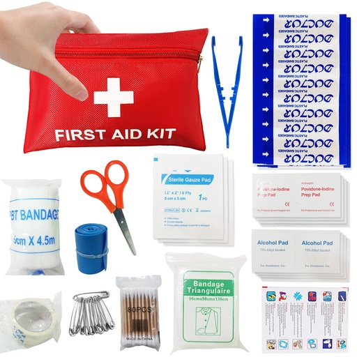 [BRSRAFIROZ5GOCT7] Mini First Aid Kit,124PCS Small Portable Emergency Kit for Travel