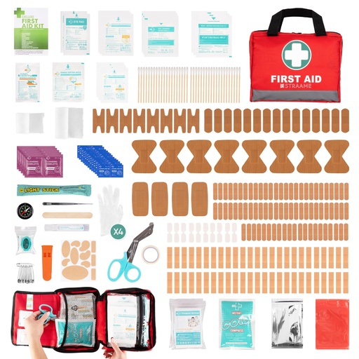 [BRSRAAYFBABRMA3F] Straame 309-Piece First Aid Kit – Comprehensive Medical Emergency Set for Home, Travel, and Workplace – Compact and Portable First Aid Box