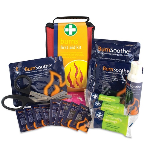 [BRSWIYYEAR7QGEDG] Reliance Medical Burn First Aid Kit - Red Stockholm Bag, Revolutionary Relabel Dressings, Ideal for Kitchens and Hazard Areas