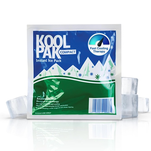 [BRSWIGYGDMHBWFLI] Koolpak 20 x Compact Instant Cold Ice Packs - 15 x 15 cm Disposable Instant Ice Pack for Injuries - Single Use First Aid Ice Packs for Sports & Recovery - Schools Workplace Travel Kits