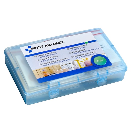 [BRSWGHAQAUFAO2T4] First Aid, only Assortment of Plasters, Industrial/Trade, Assorted Sizes and Designs, Pack of 100, P-10023