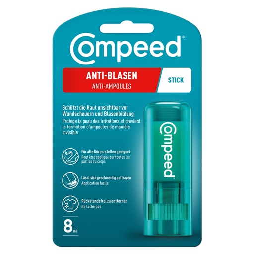 [BRSWGAIOOZYBM2TF] Compeed Anti-blister stick, protects invisibly against blistering and chafing, instantly reduces friction on the skin, 1 stick (8 ml)