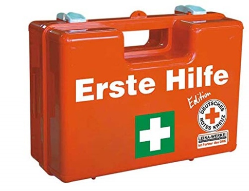 [BRSWIEL3C4FGKFDA] Leinawerke Quick 82100 First Aid Case with Contents: DIN 13157 Orange - Green / White / Black, Pack of 1